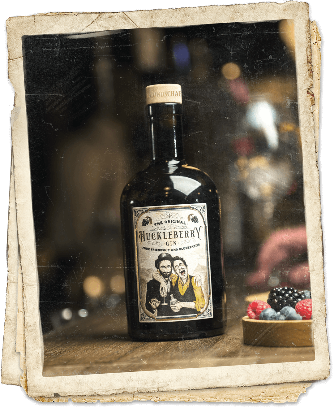 Huckleberry Gin Flasche Vintage Foto